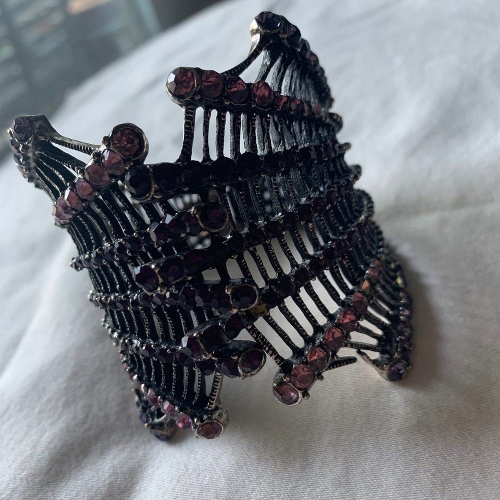 Black and pink webbed bracelet